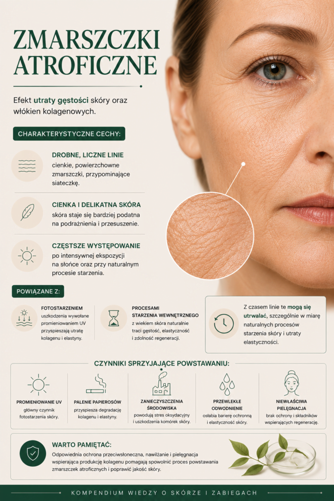 Zmarszczki atroficzne – infografika Derkomed